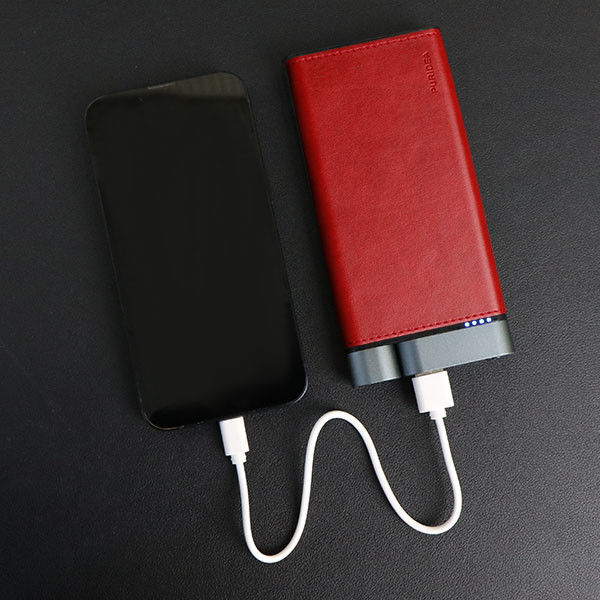 10000mAh Metal Power Bank Δερμάτινο φινίρισμα