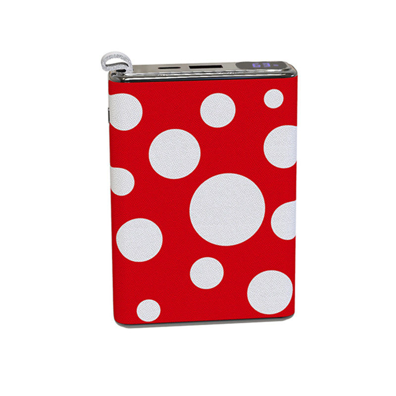 Κόκκινη PD20W Power Bank Ultra Slim 10000mah Pocket Mini Type Δερμάτινο Κέλυφος